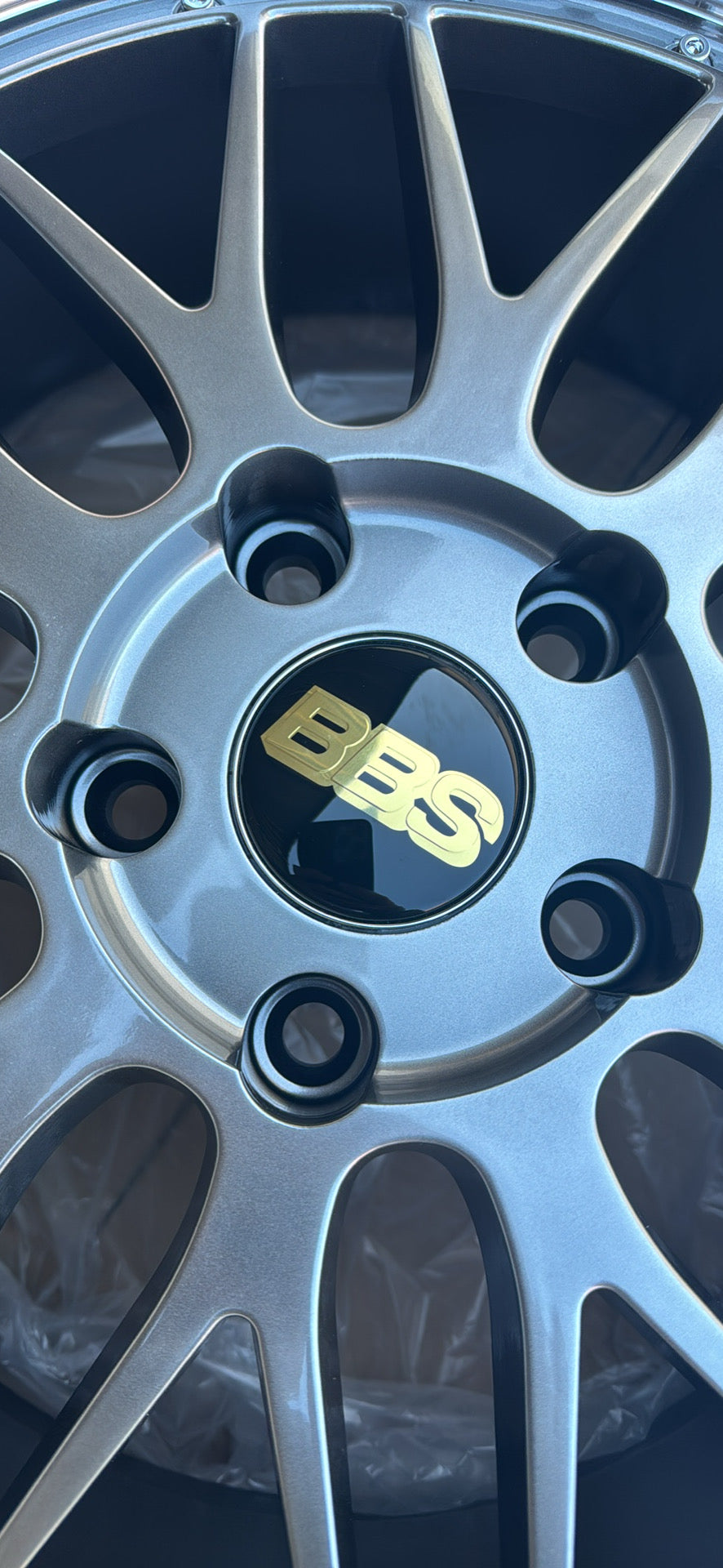 18x8 BBS LM gun metal with silver lip ( black bbs logo ) 5x120 fit most bmw and holden