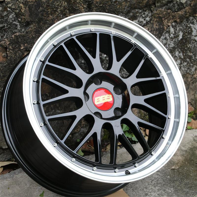 18x8inch BBS LM black with silver lip 5x120 REP for bmw holden