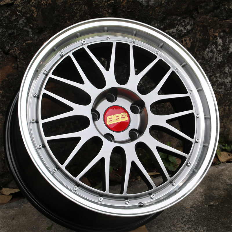 18x8inch BBS LM gunmetal grey face and silver lip 5x120 REP for bmw holden