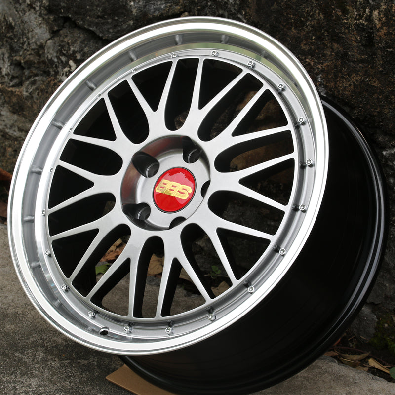 18x8inch BBS LM gunmetal grey face and silver lip 5x120 REP for bmw holden