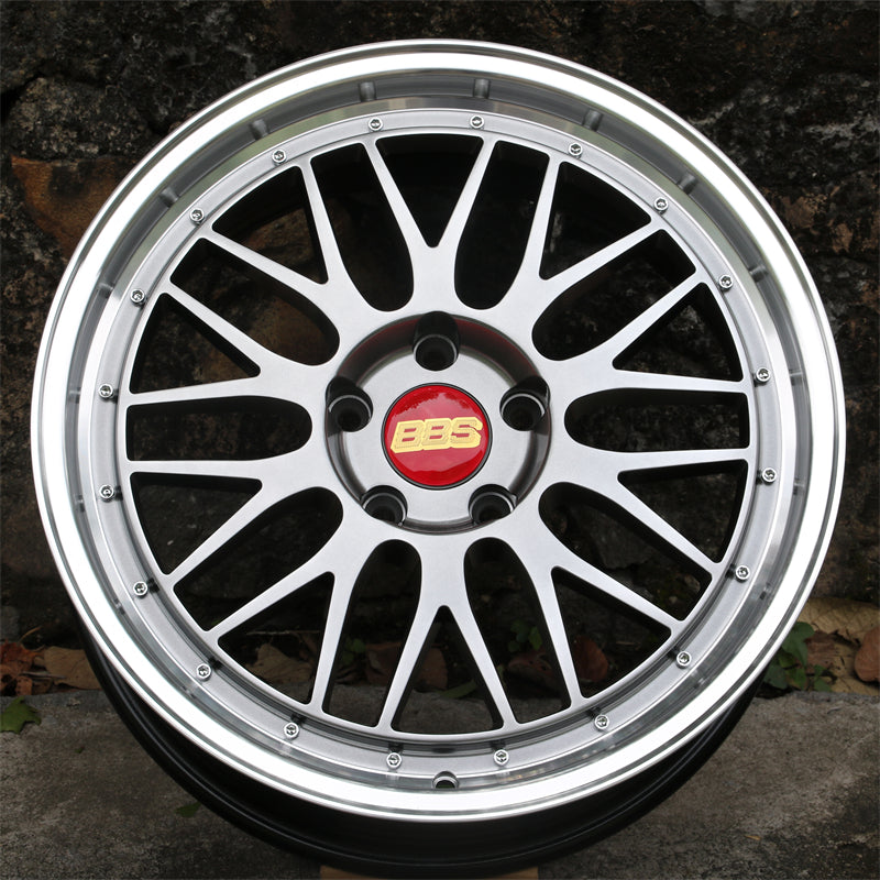 18x8inch BBS LM gunmetal grey face and silver lip 5x120 REP for bmw holden