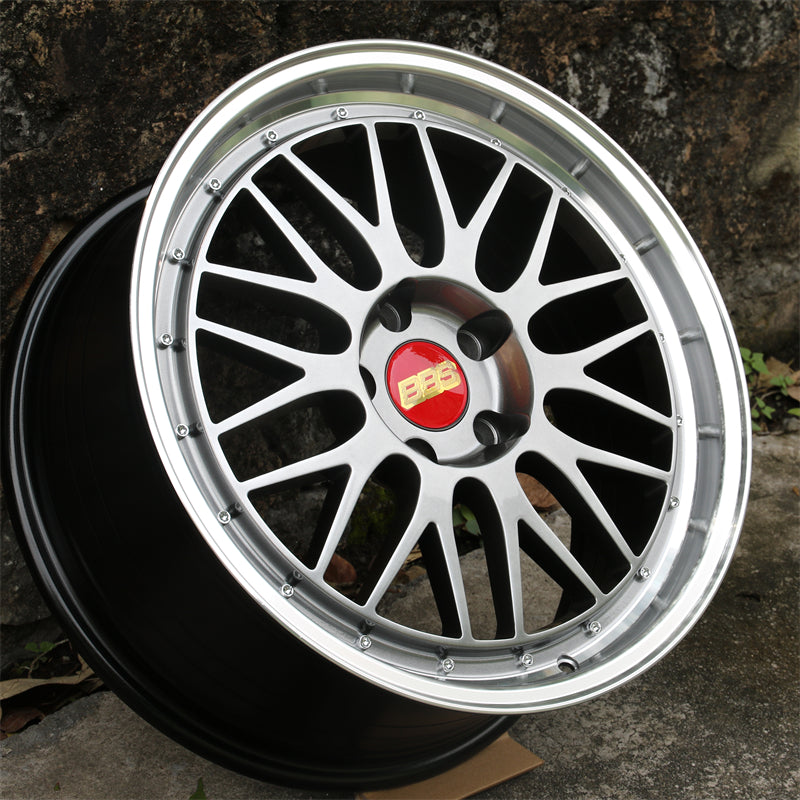 18x8inch BBS LM gunmetal grey face and silver lip 5x120 REP for bmw holden